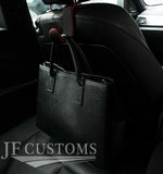 RED STITCH LEATHER PLASTIC CAR SEAT HEADREST HOOK HANGER FOR AUDI Q2 16-22