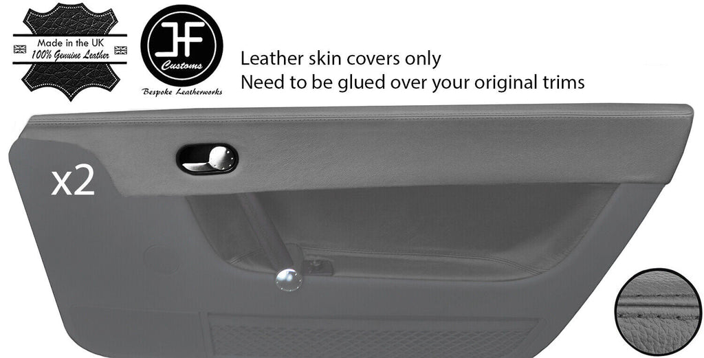GREY REAL LEATHER 2X UPPER TOP DOOR CAPPING COVERS FITS AUDI TT MK1 98-06