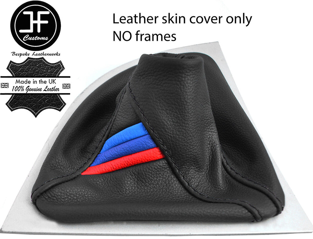 BLACK STITCHING TRI STRIPES LEATHER GEAR GAITER FOR BMW 1 SERIES E81 E82 E87 E88
