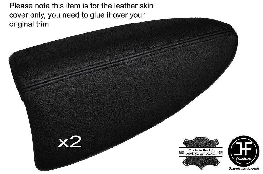 BLACK STITCH 2X REAR DOOR ARMREST SKIN COVERS FITS BMW MINI CLUBMAN R55 07-14