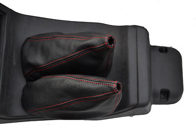 red stitch FITS MITSUBISHI L200 WARRIOR 98-05 LEATHER GEAR GAITER+HI LO GAITER