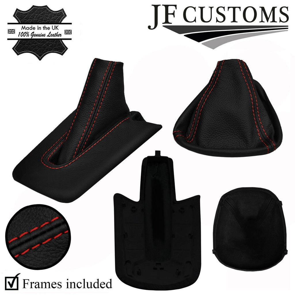 D RED STITCH GEAR HANDBRAKE GAITER+PLASTIC FRAME FOR BMW Z4 E85 E86 02-08