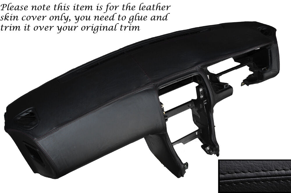 BLACK STITCH DASH DASHBOARD LEATHER SKIN COVER FITS NISSAN S14 200SX 1994-1999