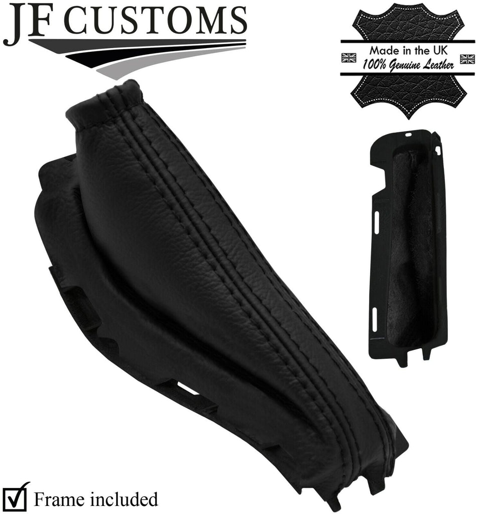 BLACK TOP GRAIN LEATHER HANDBRAKE GAITER+PLASTIC FRAME FOR FORD FOCUS MK2 05-08