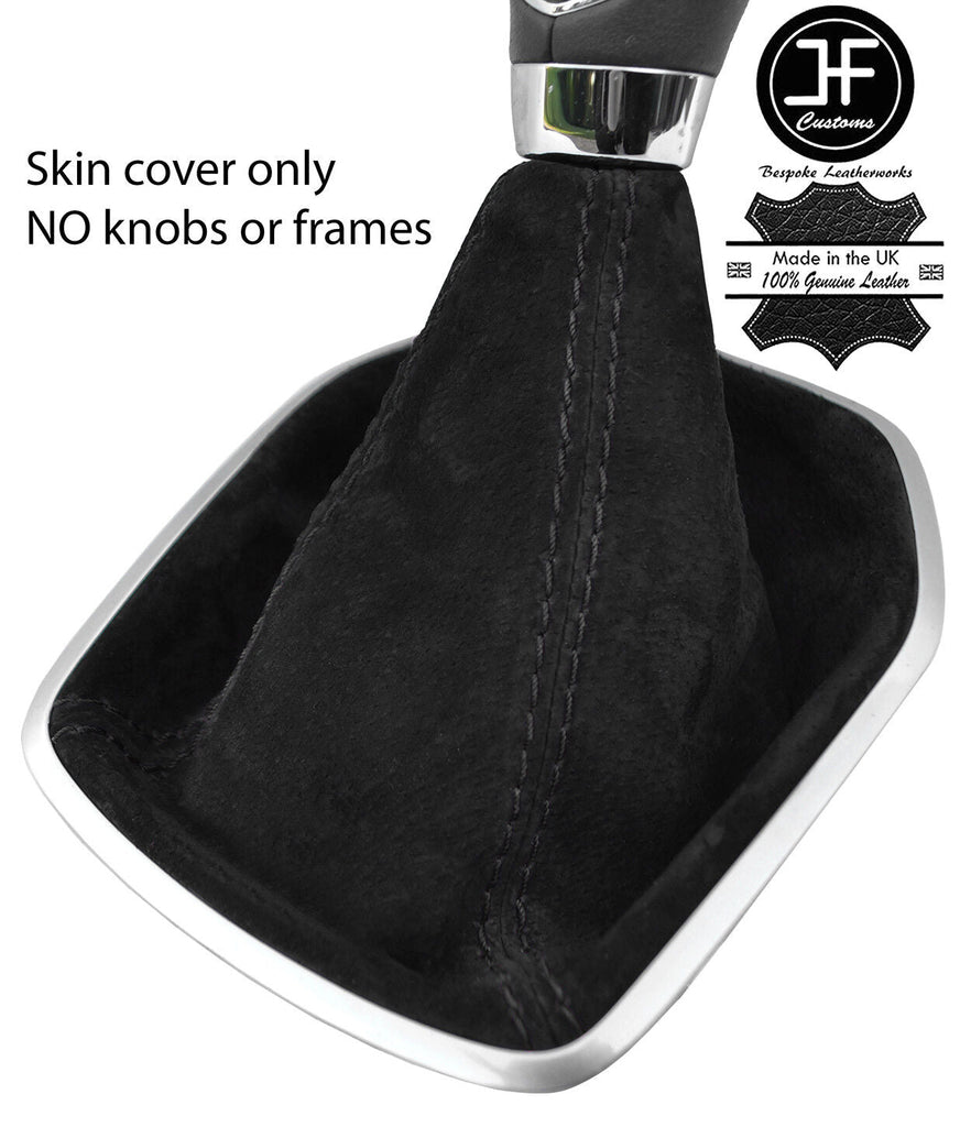 BLACK STITCHING REAL SUEDE MANUAL GEAR GAITER FOR FORD FIESTA MK9 2013-2017