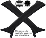 BLACK STITCHING 2X A PILLAR REAL SUEDE COVERS FITS AUDI Q5 2008-2015 CUSTOM NEW