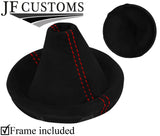 RED STITCH LUXE SUEDE GEAR GAITER WITH PLASTIC FRAME FOR VW T5 03-15 CUSTOM NEW