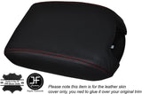 RED STITCHING LEATHER SKIN ARMREST LID COVER FITS FORD TAURUS 2010-2014