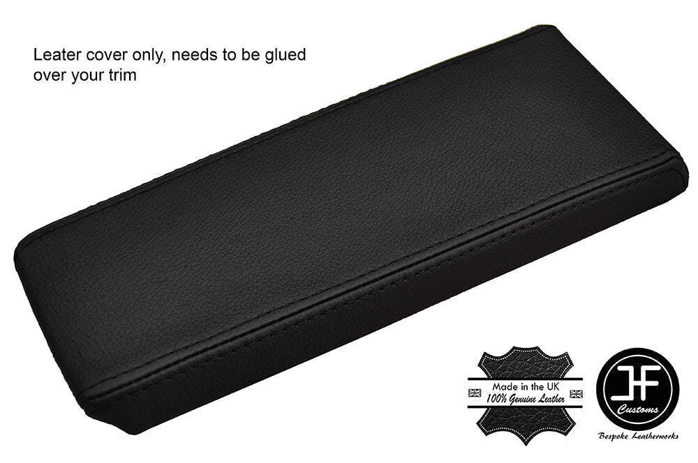 BLACK STITCHING ARMREST LID GENUINE LEATHER COVER  FITS VOLVO 740 760 940 960