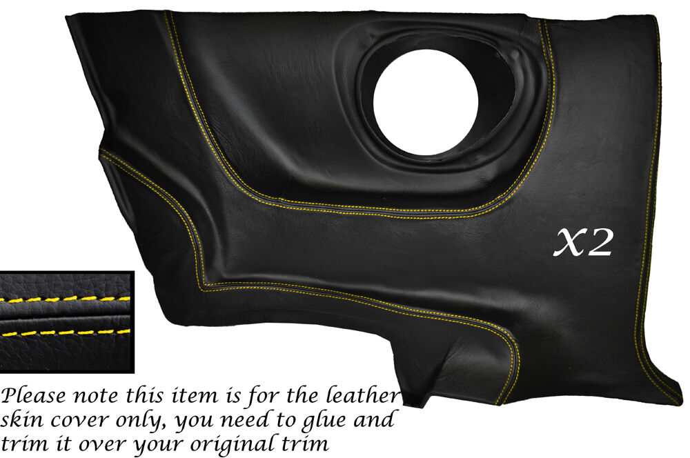 YELLOW STITCH 2X REAR DOOR CARD PANEL SKIN COVERS FITS TOYOTA CELICA MK6 94-98