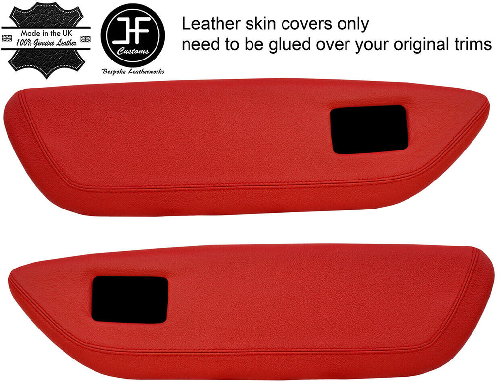 RED REAL LEATHER 2X FRONT DOOR CARD TRIM COVER FOR MG MGF MK1 95-99 STYLE 2