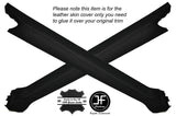 BLACK STITCH 2X A PILLAR LEATHER SKIN COVERS FITS PORSCHE 914 1970-1976