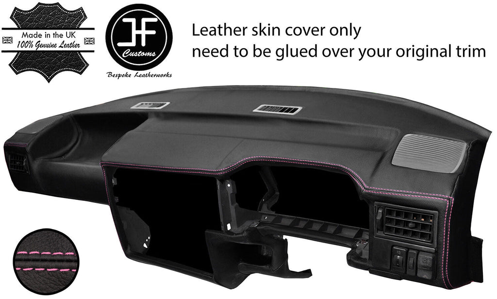 PINK STITCH DASH DASHBOARD REAL LEATHER COVER FITS VW T4 TRANSPORTER STYLE 2
