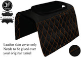 BROWN DIAMOND STITCH CONSOLE GEAR TUNNEL PADDED LTHR COVER FOR DEFENDER 90 110