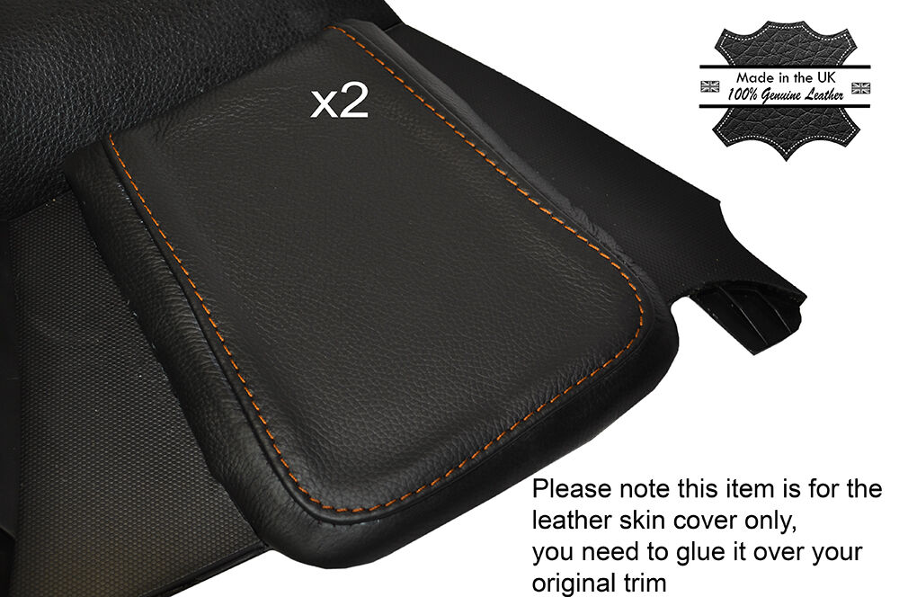 ORANGE STITCH 2X LEATHER SKIN KNEE PADS SKIN COVERS FITS NISSAN 350Z 2006-2009