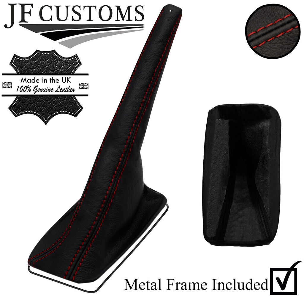 D RED STITCH LEATHER HANDBRAKE+METAL FRAME FOR AUDI GT B2 QUATTRO UR 85-87