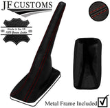 D RED STITCH LEATHER HANDBRAKE+METAL FRAME FOR AUDI GT B2 QUATTRO UR 85-87