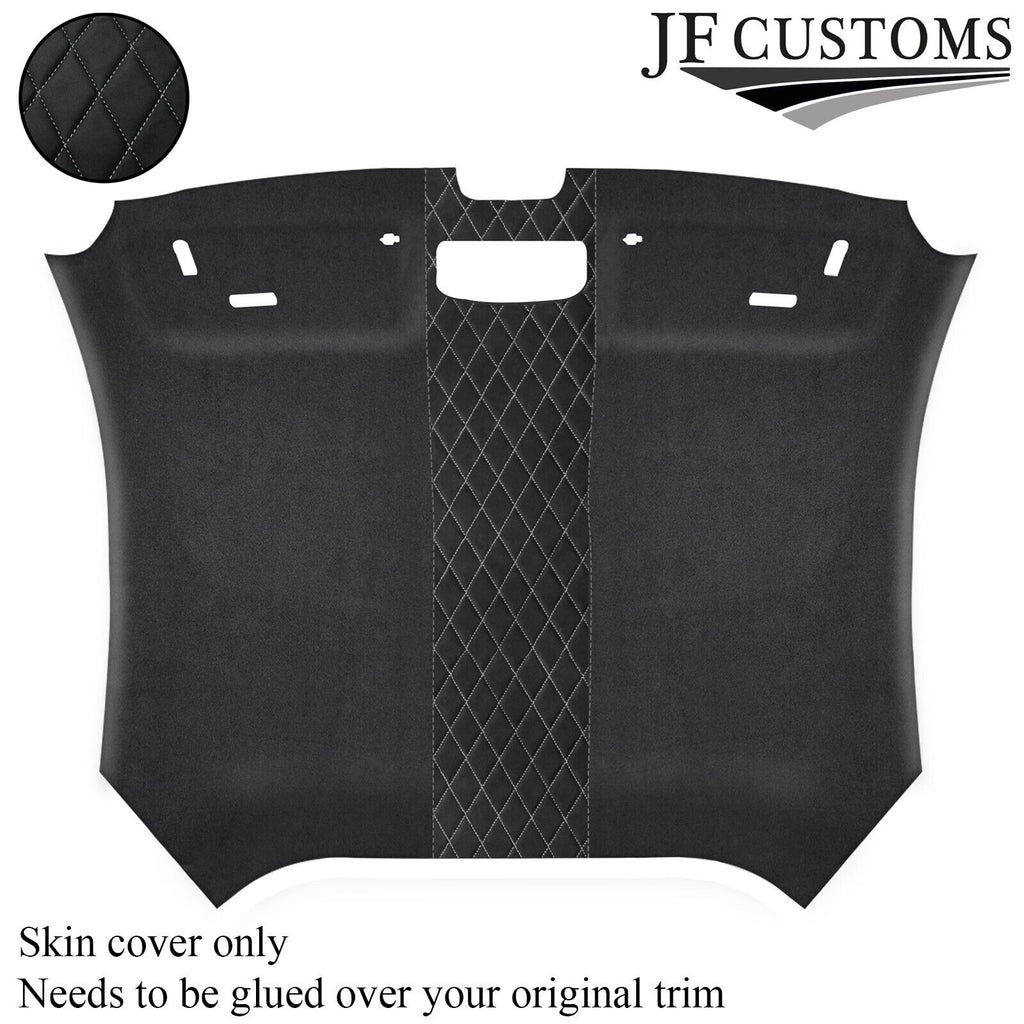 DSG2 L GREY DIAMOND STITCH D GREY SUEDE HEADLINER COVER FITS AUDI TT MK3 15-19