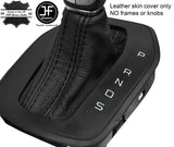 BLACK & BLACK STRIPE LEATHER AUTO AUTOMATIC GEAR GAITER FOR FORD B MAX 12-18