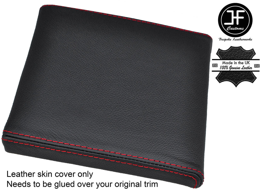 RED STITCH CONSOLE CUBBY BOX LID LEATHER COVER FITS RANGE ROVER P38 1994-2002