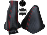 RED STITCHING CARBON FIBER LOOK GEAR & HANDBRAKE GAITER FITS 300ZX 1989-2000