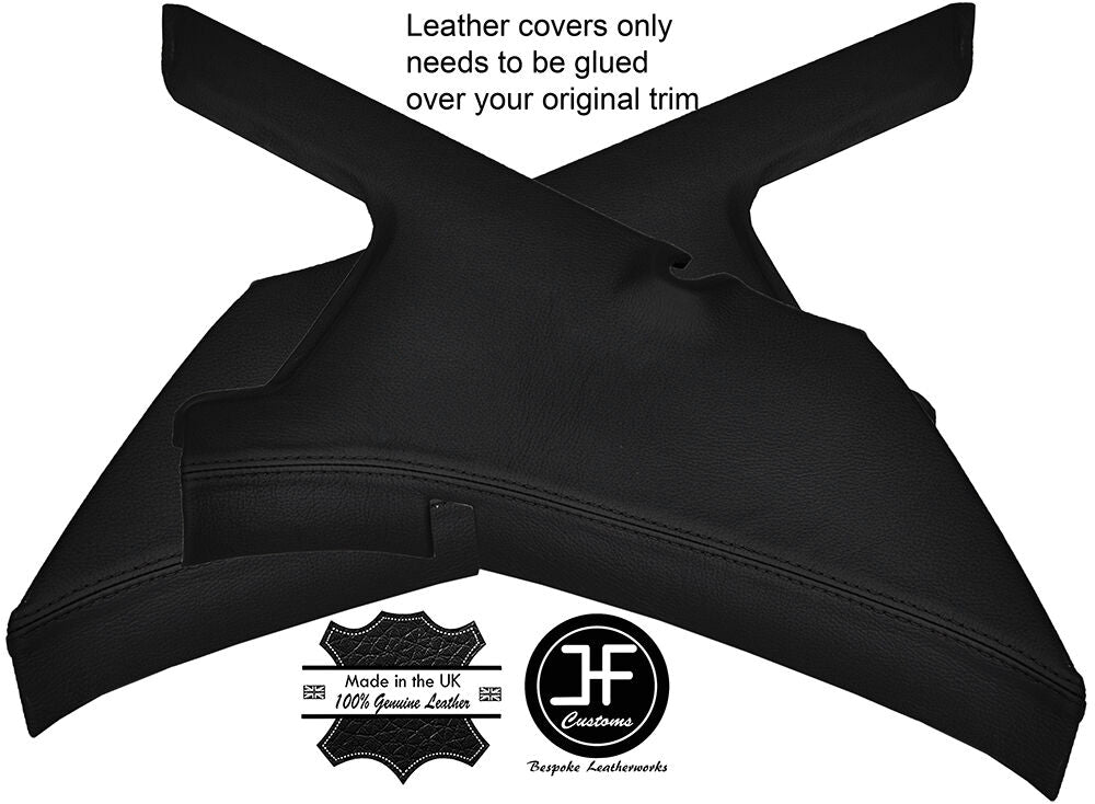 BLACK STITCH 2X REAR C PILLAR LEATHER COVERS FITS CITROEN SAXO 96-04 3 DOOR