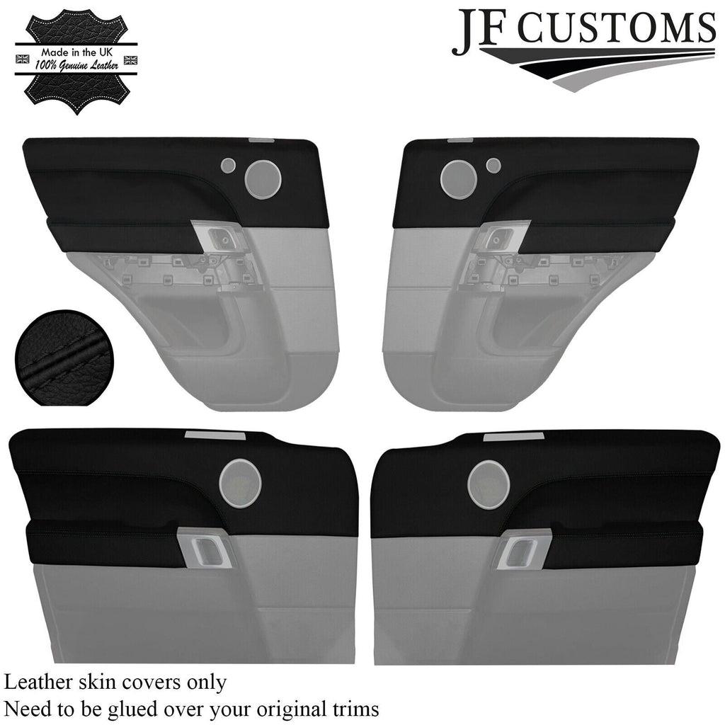 BLACK STITCH LEATHER 4X FRONT REAR DOOR CARD COVERS FOR RANGE ROVER L494 13-21