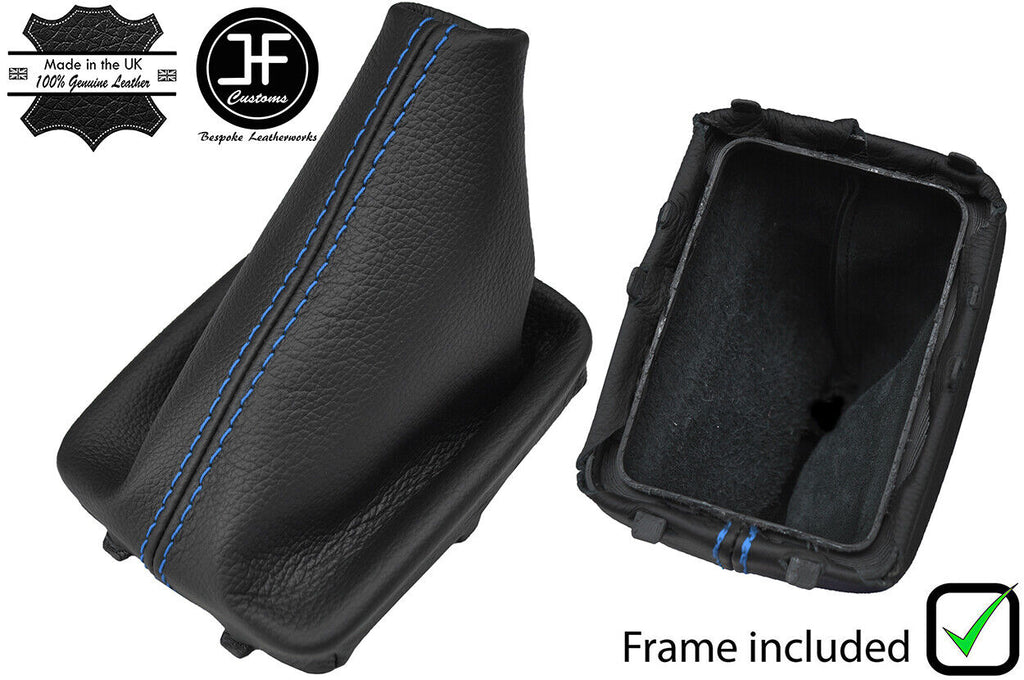 BLUE STITCH LEATHER MANUAL GEAR+PLASTIC FRAME FOR PEUGEOT 206 & 206 CC 98-12