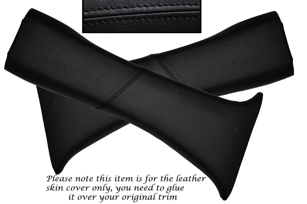 BLACK STITCH 2X B POST PILLAR LEATHER COVERS FITS TOYOTA HILUX 4 RUNNER 89-95