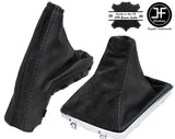 BLACK LEATHER BLACK SUEDE FOR VAUXHALL OPEL ASTRA MK5 H 2005-2010 GAITERS SET
