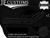 BLACK STITCH 2X FRONT DOOR HANDLE ARMREST LEATHER COVERS FOR BMW 5 E39 95-03