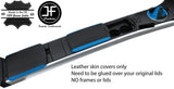 BLACK & BLUE TOP GRAIN LTHR GEAR GAITER+2X ARMREST COVERS FOR MAZDA RX8 03-12