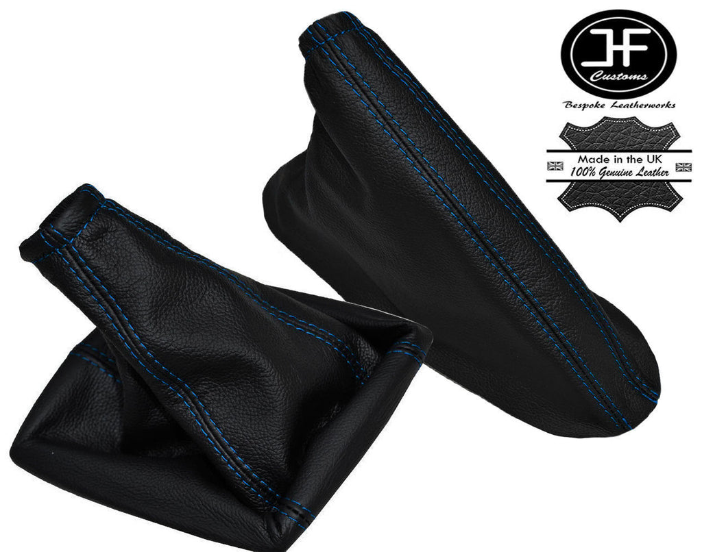 BLUE STITCH FOR VAUXHALL OPEL CORSA B TIGRA A 100% LEATHER GEAR HANDBRAKE SET