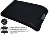 RED STITCHING LEATHER ARMREST LID SKIN COVER FITS FORD F150 F-150 FX4 09-14
