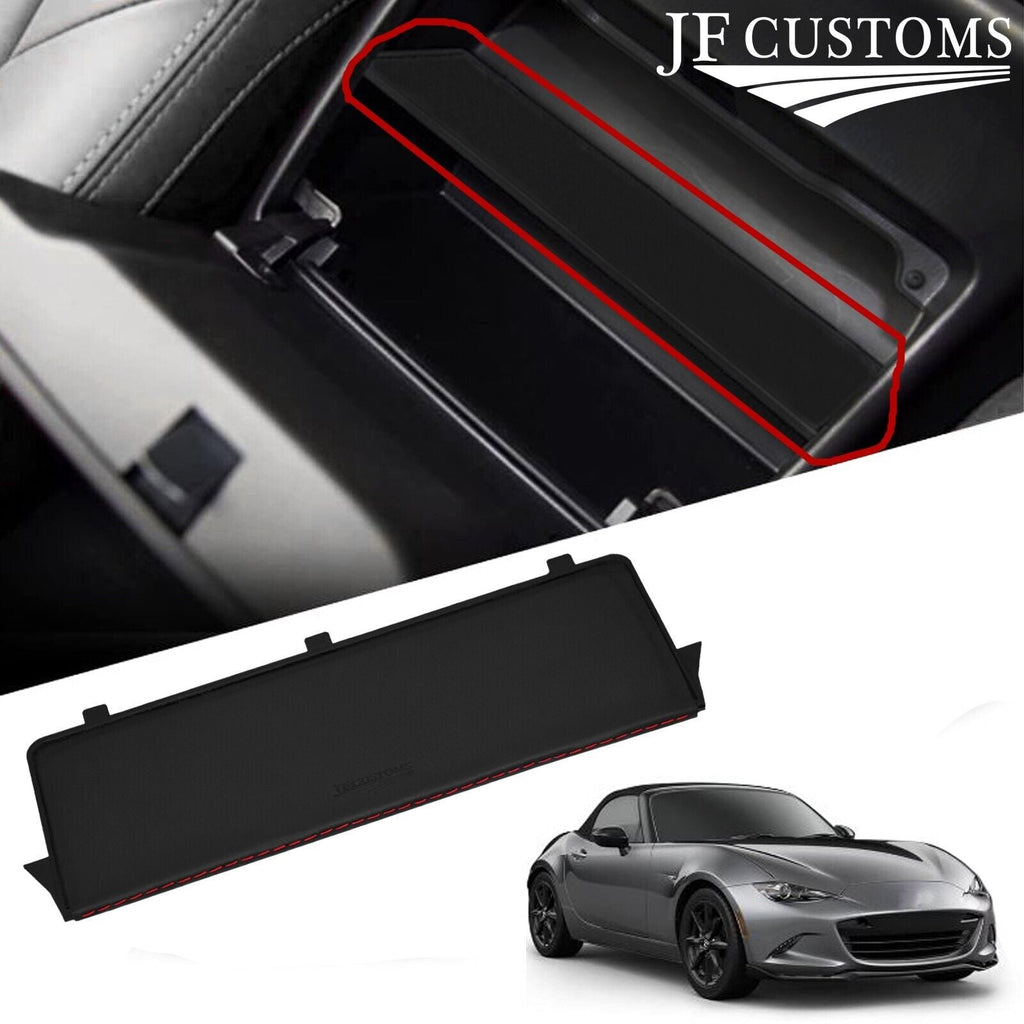 RED STITCH STORAGE CUBBY BOX LEATHER COVER+FRAME FOR MAZDA MX5 MK4 ND 15-20
