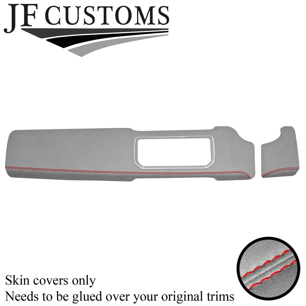 RED STITCH L GREY SUEDE 2X DASH TRIM COVERS FOR RANGE ROVER SPORT L494 13-21