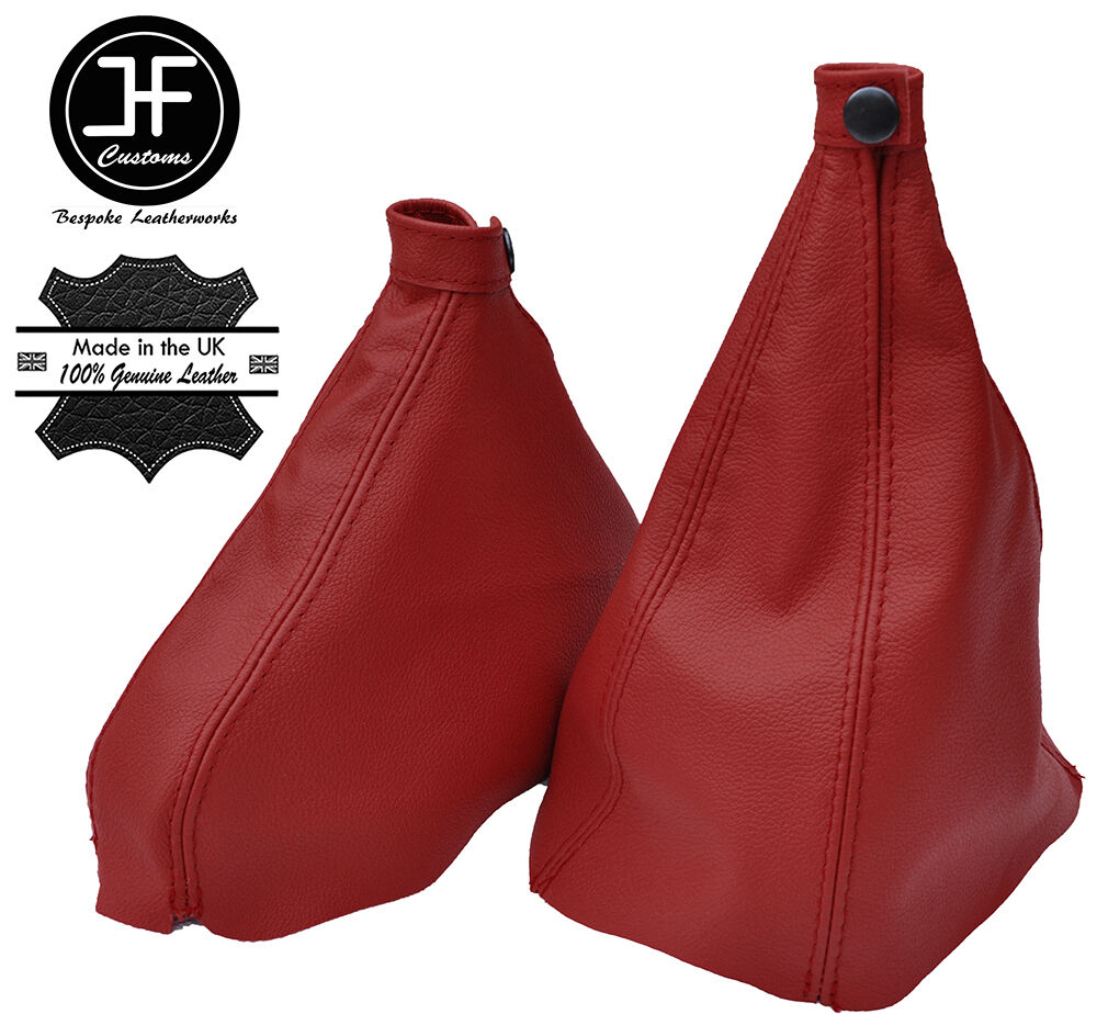 DARK RED LEATHER GEAR HANDBRAKE GAITER BOOT SET FITS ALFA ROMEO GTV SPIDER 98-05