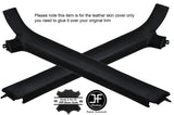 BLACK STITCHING 2X A POST PILLAR LEATHER COVERS FITS FORD MUSTANG COUPE 87-93