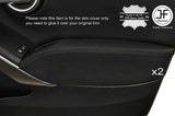 BLACK STITCH 2X FRONT DOOR ARMREST LEATHER COVER FITS FIAT 500X 500 X 14-17