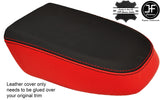 BLACK & RED REAL LEATHER ARMREST COVER FITS FORD FOCUS MK3 2008-2011 CUSTOM NEW