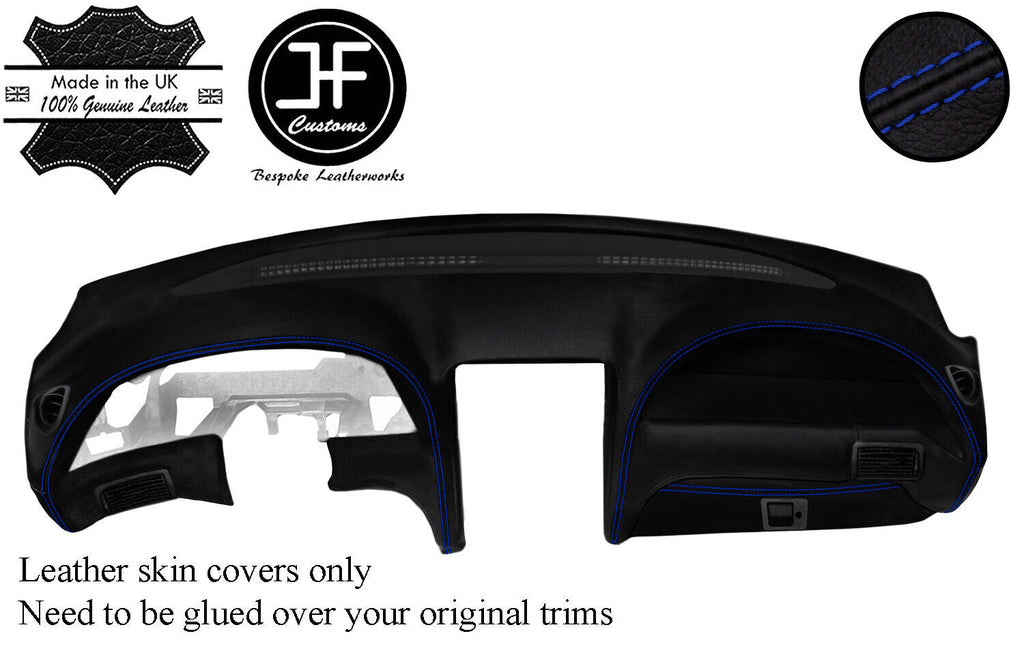 BLUE STITCH DASH DASHBOARD REAL LEATHER COVER FITS FORD MUSTANG 1994-2004