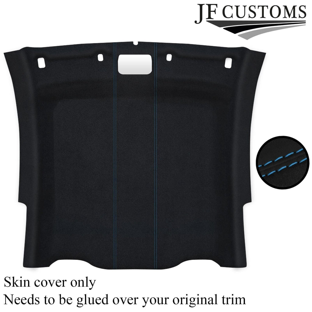 LIGHT BLUE STITCH LUXE SUEDE HEADLINER COVER FOR FORD MUSTANG 2015+ CUSTOM NEW
