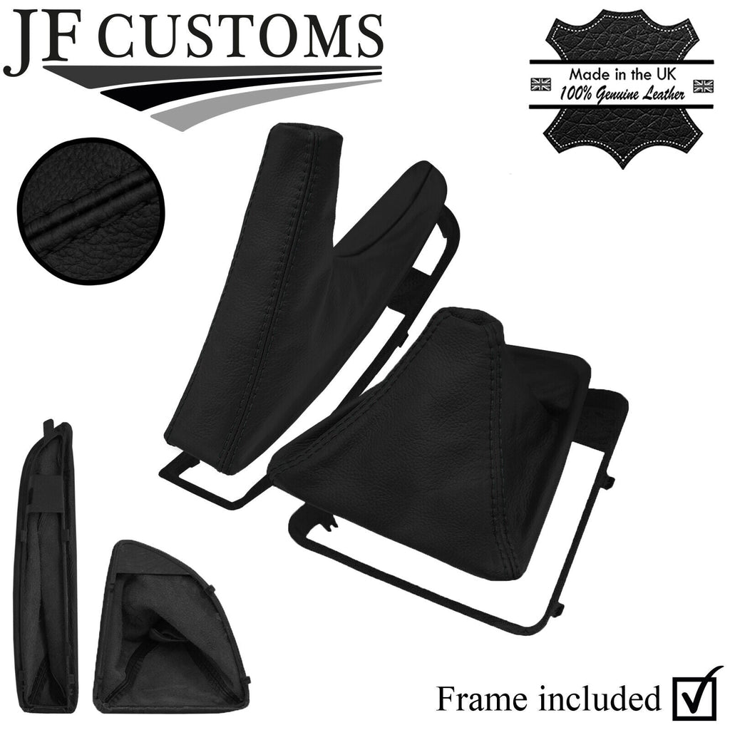 BLACK STITCH MANUAL GEAR HANDBRAKE SET + PLASTIC FRAMES FOR BMW E81 E82 E87 E88