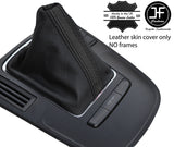 BLACK & BLACK STRIPE TOP GRAIN LEATHER MANUAL GEAR GAITER FOR AUDI A4 B8 08-15