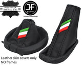 BLACK STITCH ITALIAN FLAG LTHR GEAR HANDBRAKE GAITER FOR FIAT 124 SPIDER 16-18