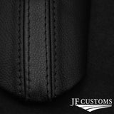 BLACK STRIPE LEATHER 3-SPOKE STEERING TRIM COVERS+FRAMES FOR MINI R50 R52 R53