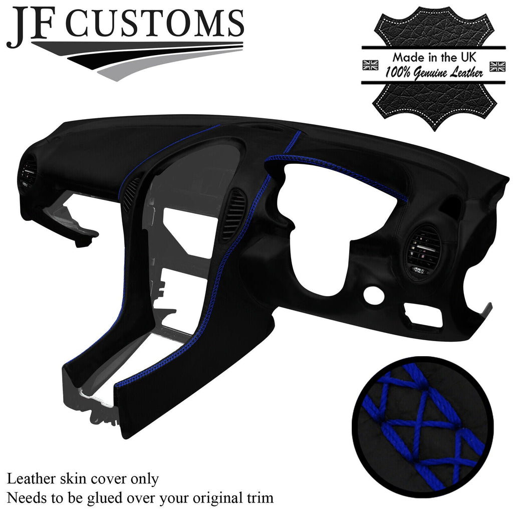 BLUE LUX STITCH LEATHER DASH DASHBOARD COVER FITS MERCEDES SLK R171 04-11