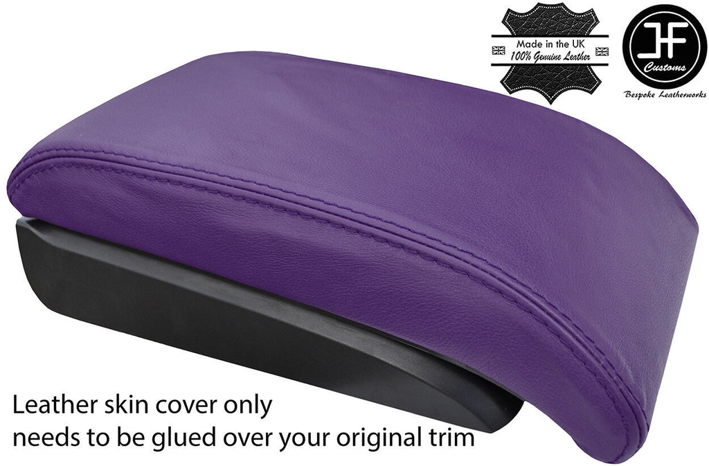 PURPLE REAL LEATHER SLIDING ARMREST COVER FOR VW TOURAN CADDY 2003-2010