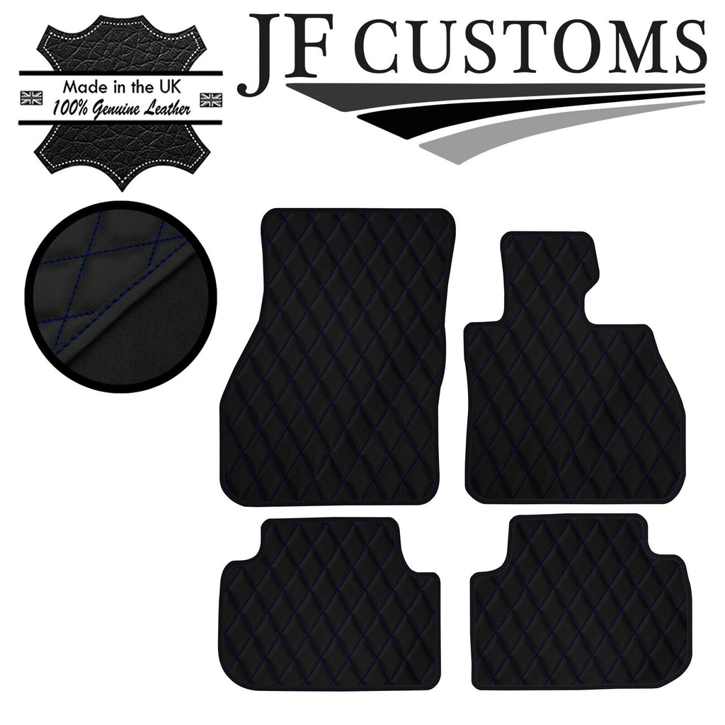 DARK BLUE DIAMOND STITCH VINYL 4X TAILORED FLOOR MAT CARPETS FOR BMW F40 19-21