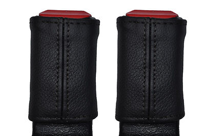 black stitch FITS MERCEDES ML W163 98-05 2X SEAT BELT STALK LEATHER COVERS